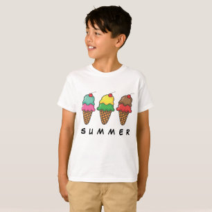 T-SHIRT DESSERT DE CRÈME DE GLACE D'ÉTÉ COLORÉ