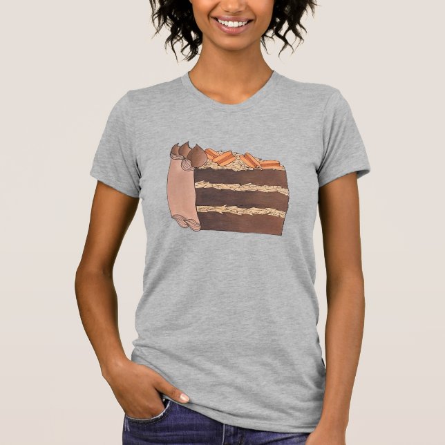 T-shirt Dessert de cuisson de tranches de gâteau au chocol (Devant)