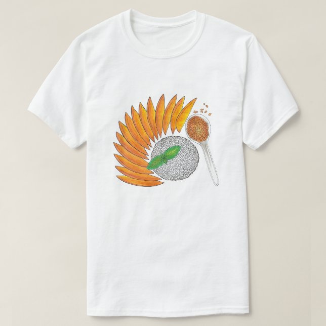 T-shirt Dessert De Riz Sticky Mango Cuisine Thaïlandaise (Design devant)