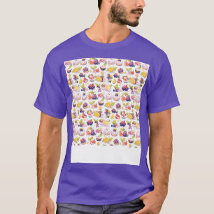 T-shirt Dessert Pâtisserie Motif sans Seamless Kawaii Cute