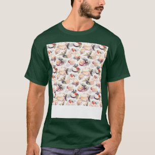 T-shirt Dessert Pâtisserie Motif sans Seamless Kawaii Cute
