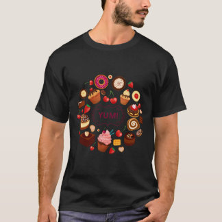 T-shirt Desserts Yum Cup Gâteau Ice Pie Cerise