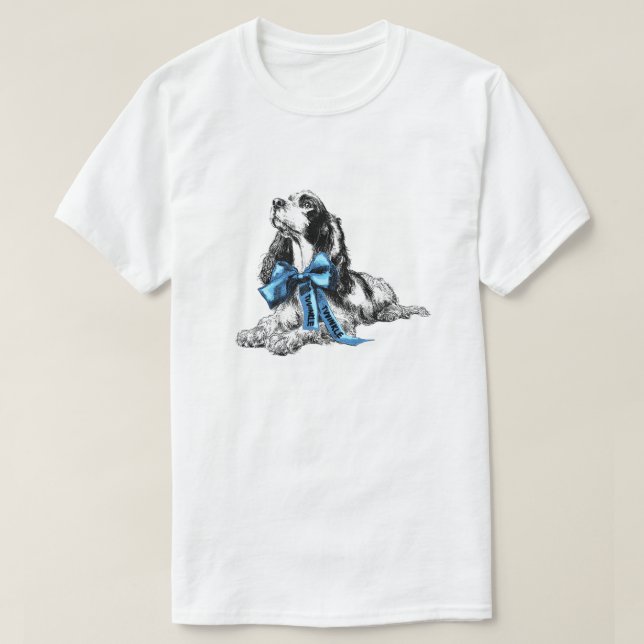T-shirt Dessin à main levée d'un chien Cocker Spaniel avec (Design devant)
