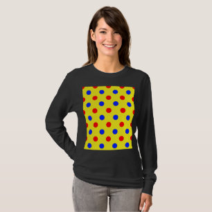 T-shirt Dessin à pois jaunes rouges et bleus