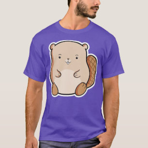 T-shirt Dessin Amoureux des animaux Beaver Cute Kawaii