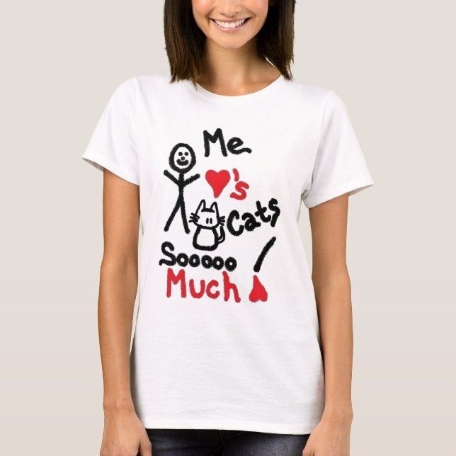 T-shirt Dessin Amoureux des chats (Devant)