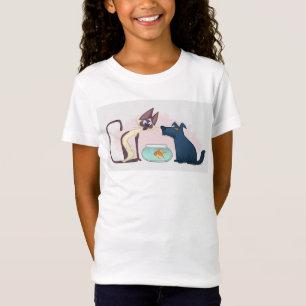 T-Shirt Dessin amusant Chat Goldfish Chien