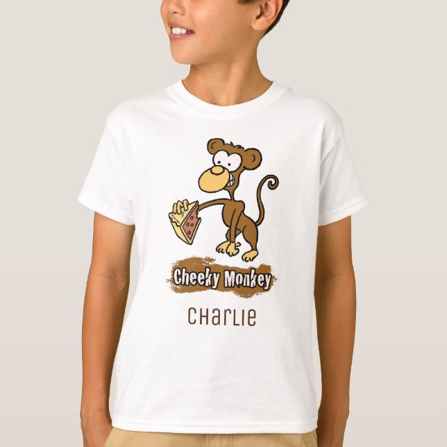 T-shirt Dessin amusant Cheeky Monkey Design (Devant)