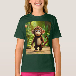 T-shirt Dessin amusant Monkey Baby Fine Kids Jersey T-shir