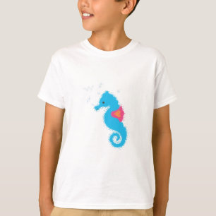 T-shirt Dessin animé Cheval Marin Bleu