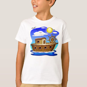 T-shirt Dessin animé de bateau de pêche