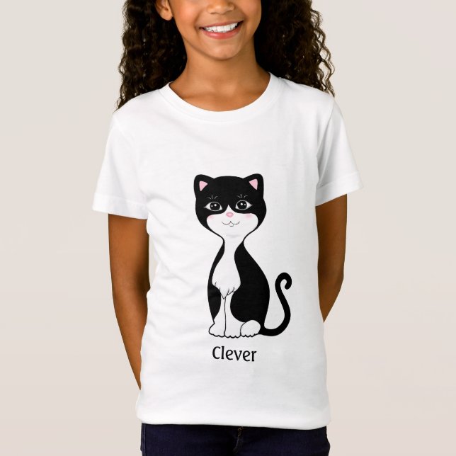 T-Shirt Dessin animé de chat en smoking mignon (Devant)