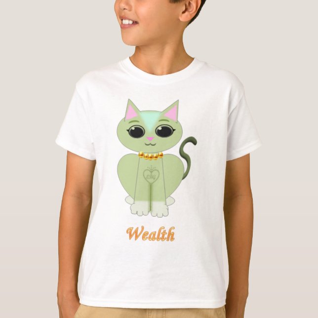 T-shirt Dessin animé de chaton vert mignon (Devant)