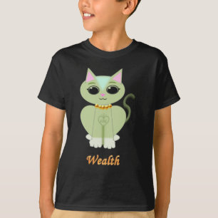 T-shirt Dessin animé de chaton vert mignon