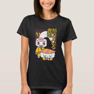 T-shirt Dessin animé de combattants de karaté de sushi drô
