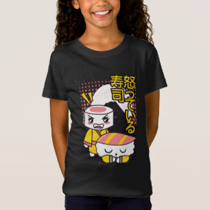 T-Shirt Dessin animé de combattants de karaté de sushi drô