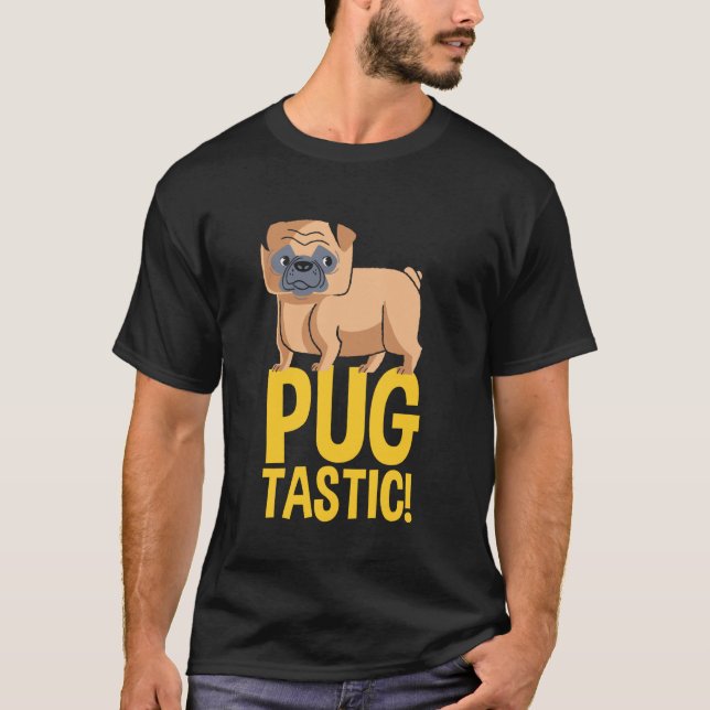 T-shirt dessin animé de conception de pug pug tastic (Devant)