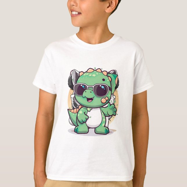 T-shirt Dessin animé de dinosaure mignon (Devant)