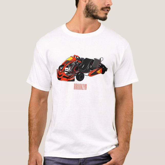 T-shirt dessin animé de Kart racing (Devant)