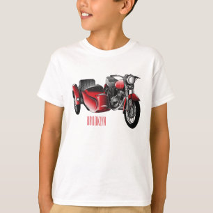 T-shirt dessin animé de la moto Sidecar