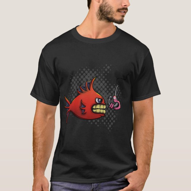 T-shirt Dessin animé de pêche drôle (Devant)