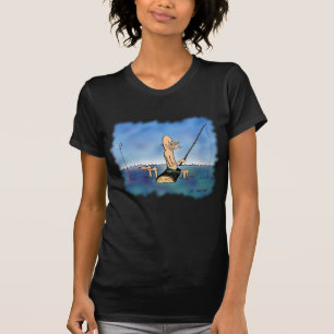 T-shirt Dessin animé de pêche jour étrange