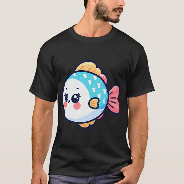 T-shirt Dessin animé de poisson joyeux (Devant)