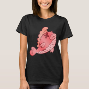T-shirt Dessin animé de poisson rouge mignon mort – Poisso