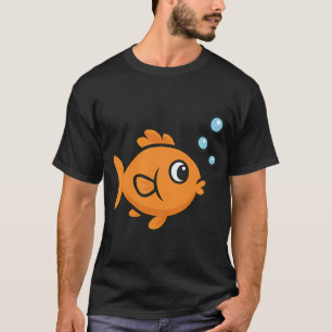 T-shirt Dessin animé de poisson rouge orange mignon