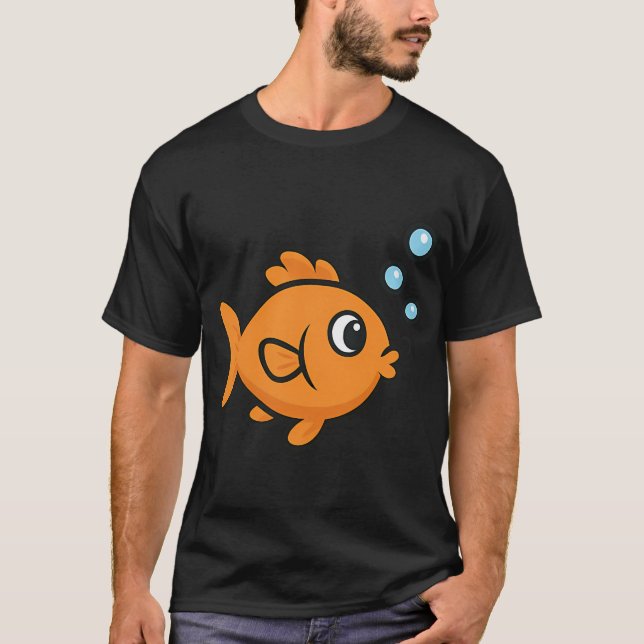 T-shirt Dessin animé de poisson rouge orange mignon (Devant)