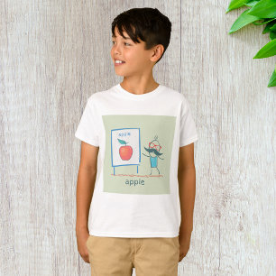 T-shirt Dessin animé de professeur Apple Fun Learning Alph