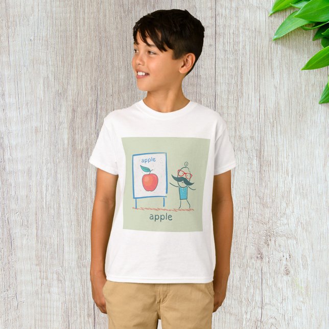 T-shirt Dessin animé de professeur Apple Fun Learning Alph (Créateur téléchargé)