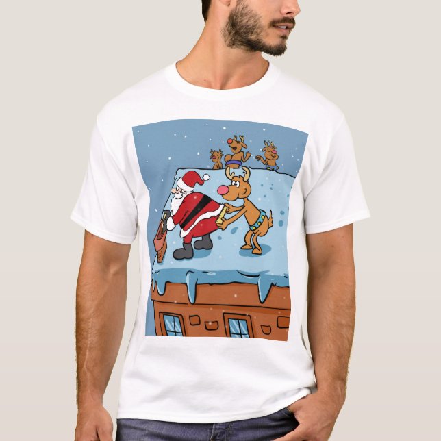 T-shirt Dessin animé de Santa Claus christmas (Devant)