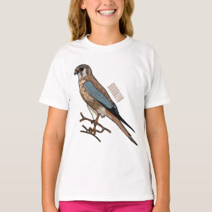 T-shirt dessin animé d'oiseau-kestrel américain