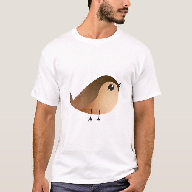 T-shirt Dessin animé d'oiseau moineau   (Devant)