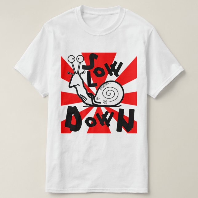 T-shirt Dessin animé drôle de escargot cool (Design devant)