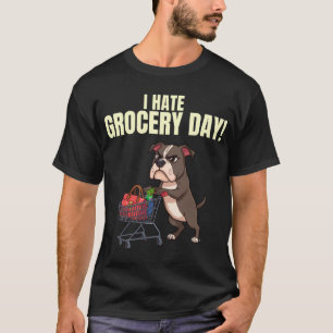 T-shirt Dessin animé drôle d'un Pitbull faisant des course