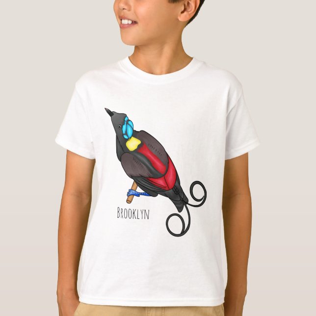 T-shirt dessin animé du manucode de Wilson (Devant)