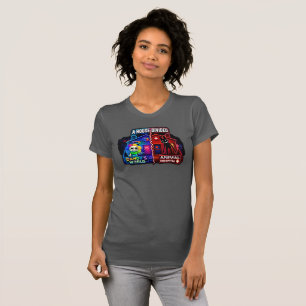 T-shirt Dessin animé d'une maison divisée en deux panneaux