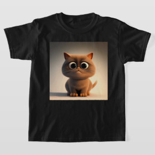 T-shirt dessin animé illustration d'un chat mignon