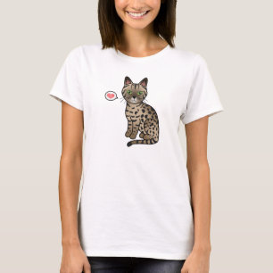 T-shirt Dessin animé mignon de chat Mau égyptien bronze