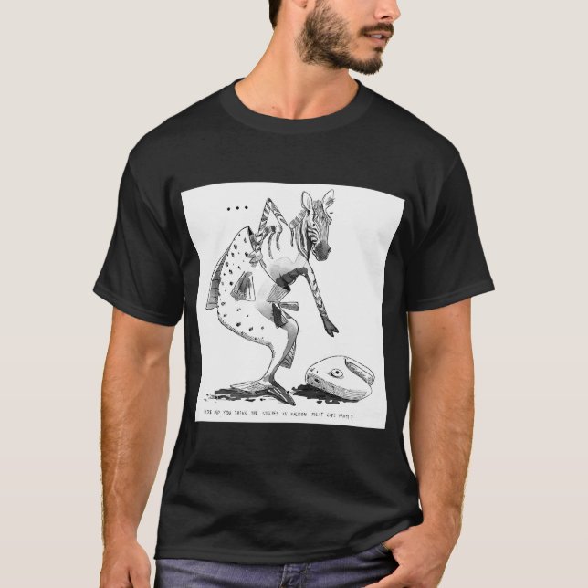 T-shirt Dessin animé Saumon Zèbre (Devant)