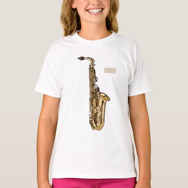 T-shirt dessin animé saxophone (Devant)