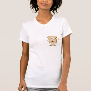 T-shirt dessin animé sur un toast de pain bête