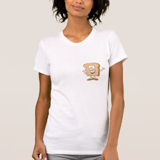 T-shirt dessin animé sur un toast de pain bête