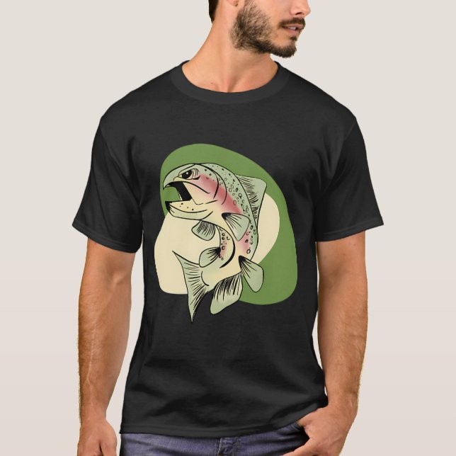 T-shirt Dessin animé truite poisson (Devant)