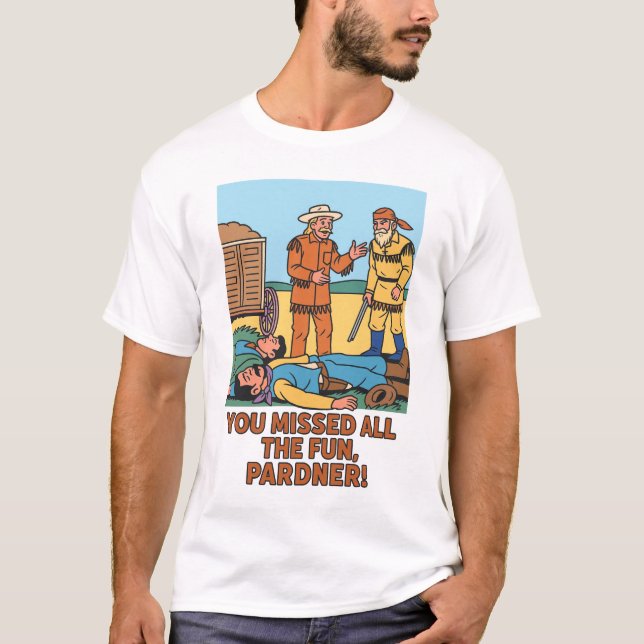 T-shirt Dessin animé western vintage (Devant)