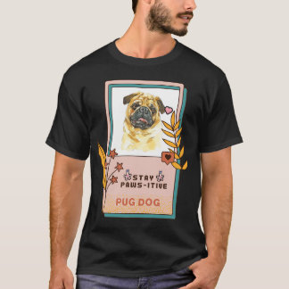 T-shirt Dessin aquarelle de race de chien Carlin