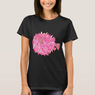 T-shirt Dessin aquarelle Poisson-pourceau rose