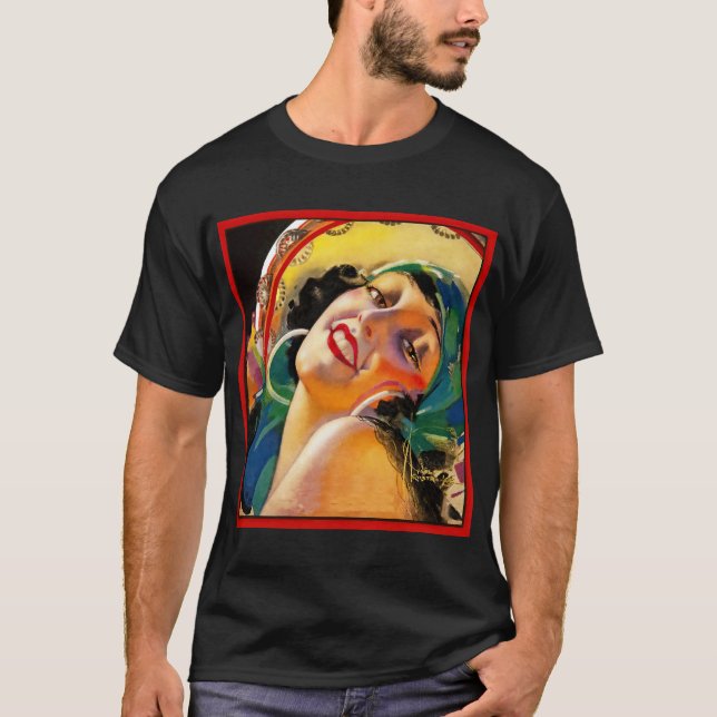 T-shirt Dessin Art déco d'un rabat (Devant)